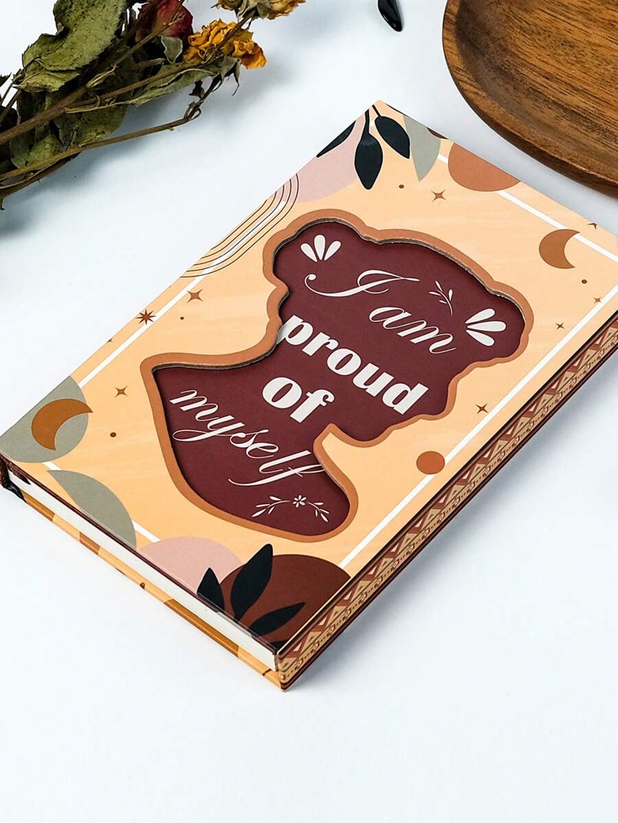 1 pieza Libreta de planificador inspirada en el estilo retro, de diseño de alta calidad con patrón de silueta, adecuada para registrar la vida diaria