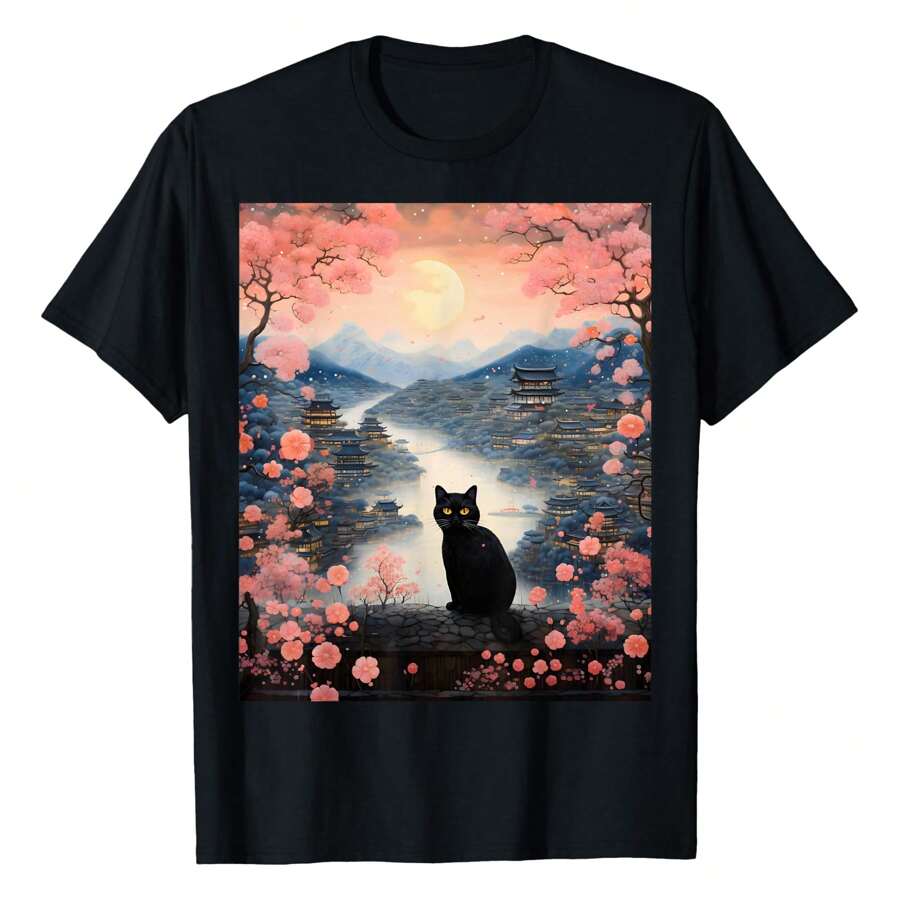 Kawaii Japanese Anime Cat T-Shirt For Men, Women & Kids T-Shirt Versatile T-Shirt For Women