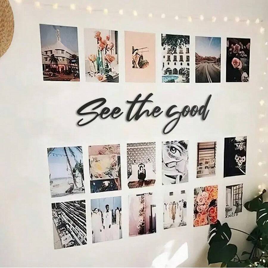 3-Piece Metal Wall Art Decor Set "See The Good" - Motivational Wall Hangings For Bedroom, Living Room, Study, Office - Housewarming Gift For Her - Horizontal Style, No Electricity Required Wedding Wedding Decorations Wedding Gifts Home Decors Birthday Graduation