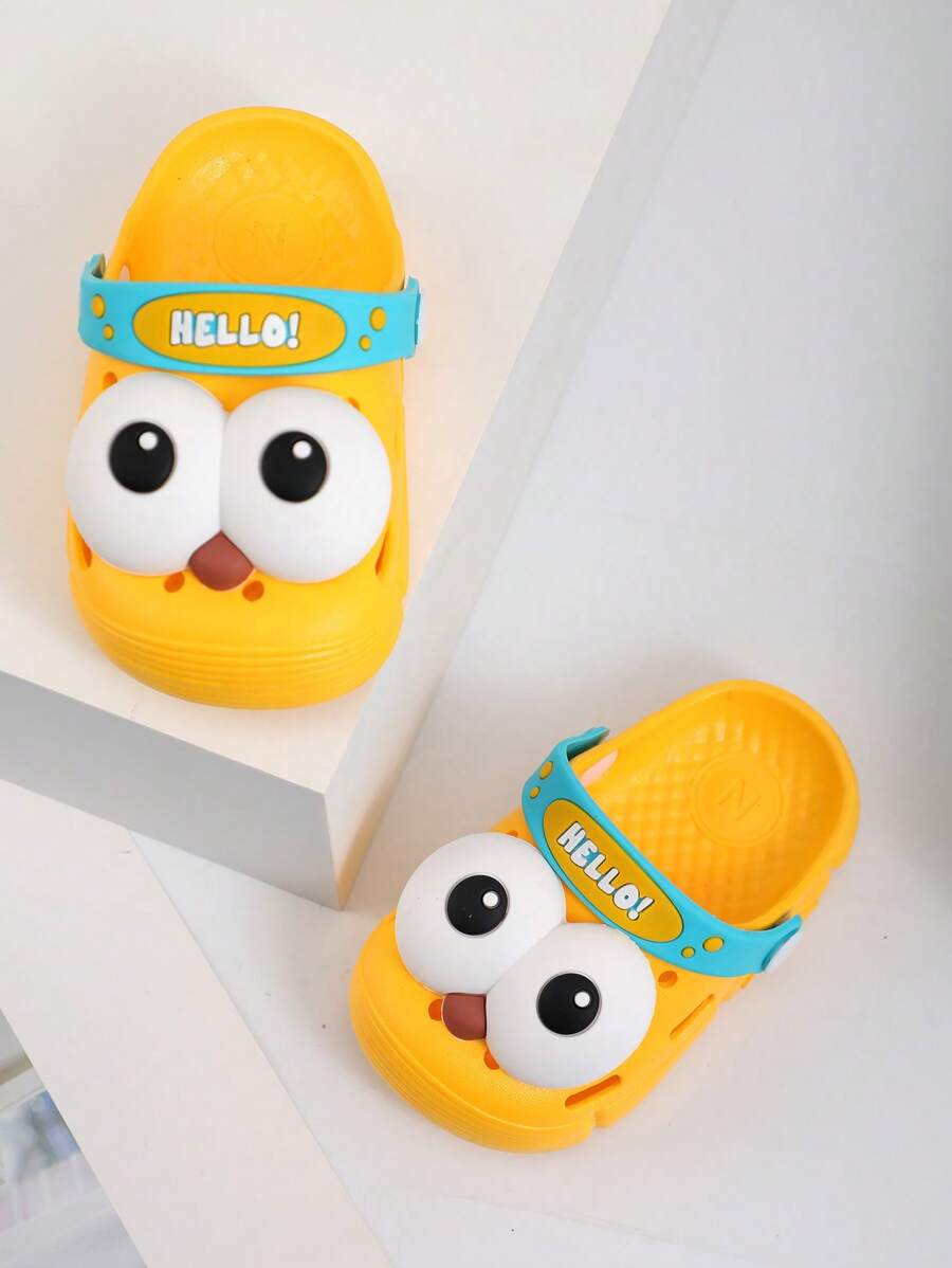 Kids' Hollow Out Sandals, Big Children Toddler Beach Slippers Outdoor Sports Traveling Holiday Street Snap Fashion Baby Flip Flops Summer, Boys Girls Indoor Bathroom Soft Bottom Anti-Slip Cartoon Slippers
