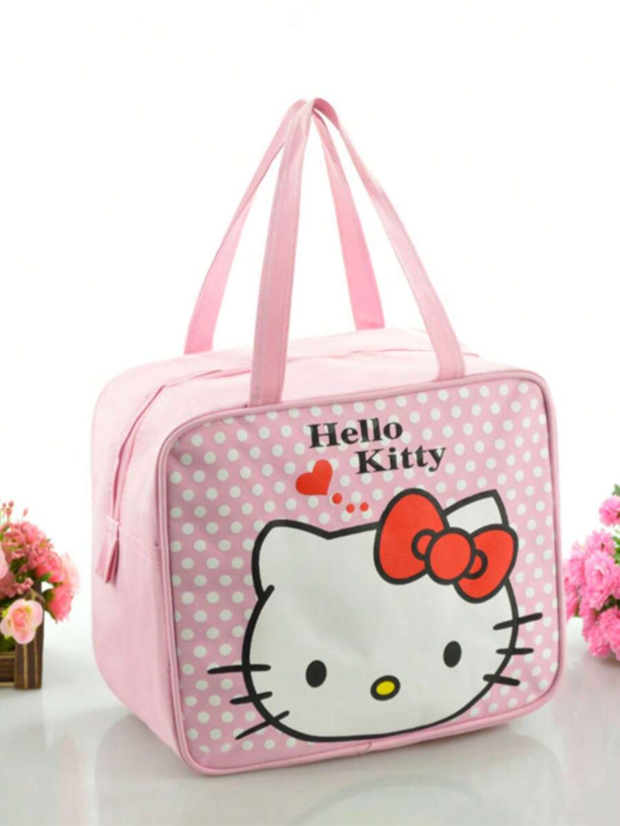 Sanrio 1pc schattige Kitty dikke waterdichte draagbare lunchtas met geïsoleerde lunchboxtas Cartoon kinder bento-tas geïsoleerde tas