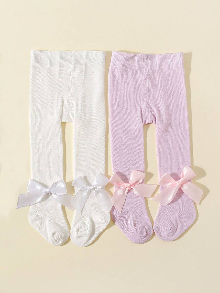 2pcs Girls Snug Fit Adorable Leggings, All Season