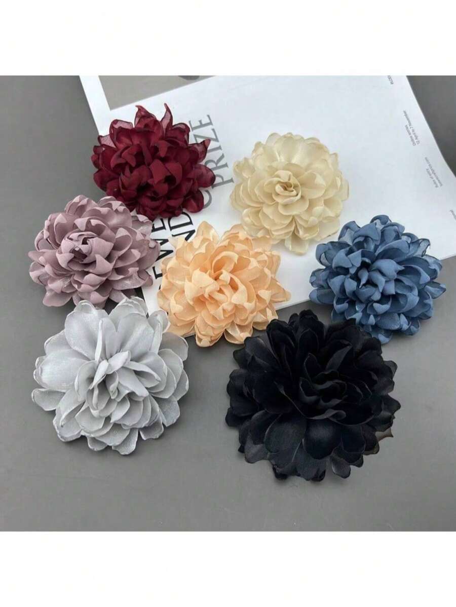 1pc10cm Light Luxury Gothic Bold Shoulder Large Floral Brooch 3D One-Piece Suit Dress For Women's Gala Dinner" Dress Accessories Pin For Clothes Bag Charm