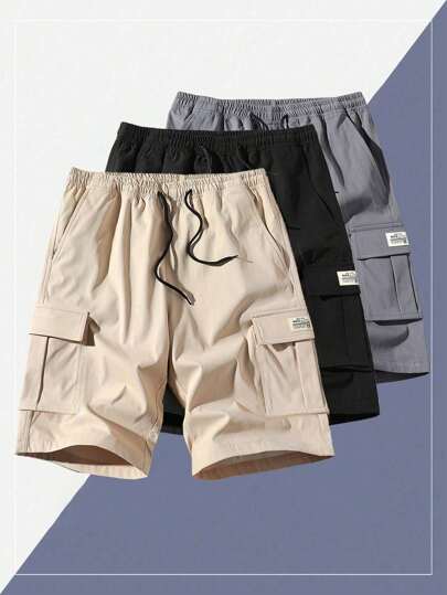 Men's Lightweight Cargo Shorts, Casual Breathable Outdoor 5-Point Pants, Summer