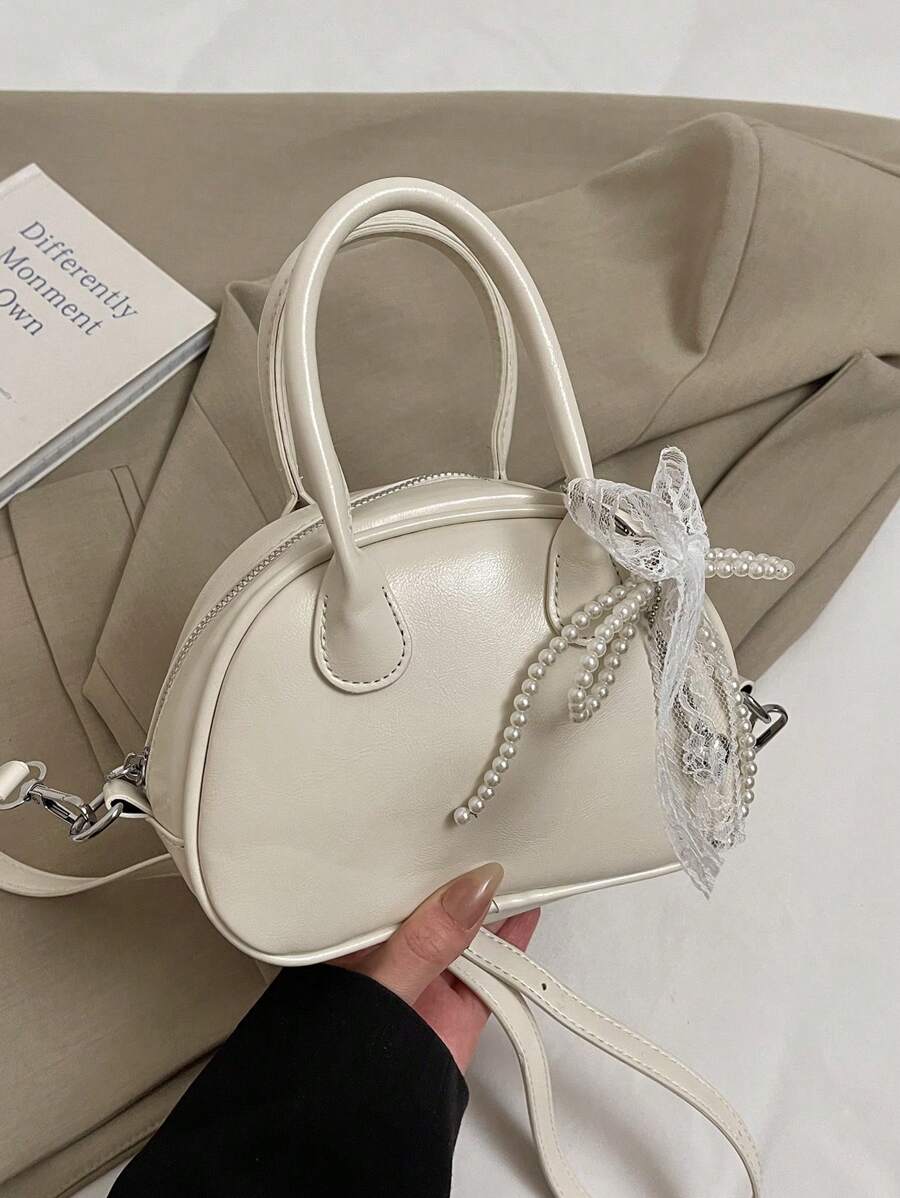 Bowling Ball Bag For Women New Fashion Seashell Shaped Versatile Shoulder Crossbody Bag Niche Commuting Handbag
