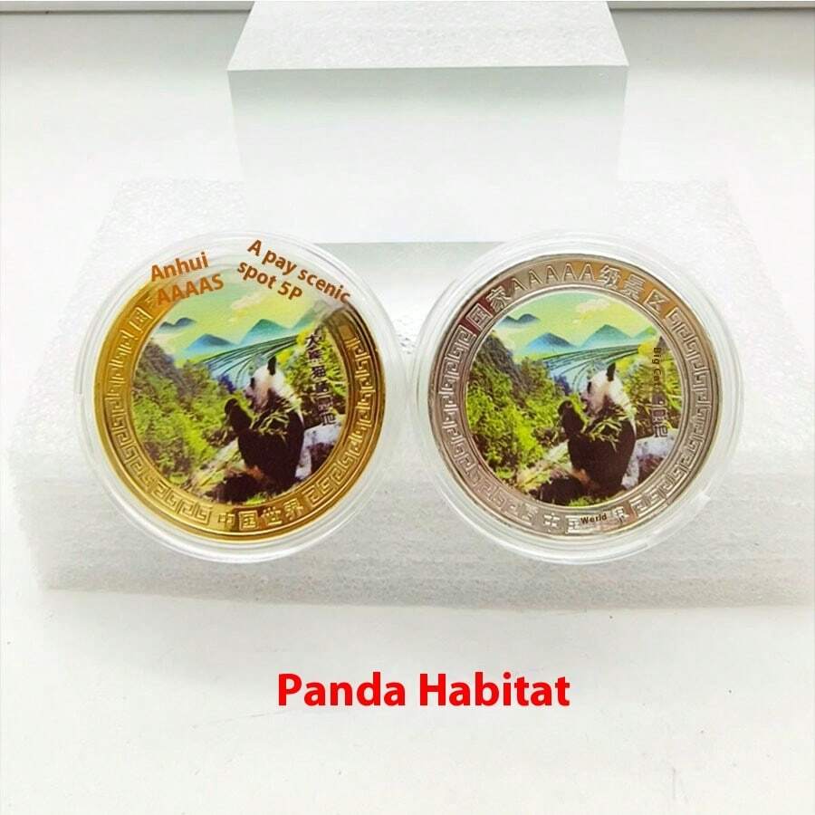 Słodka kolorowa odznaka Panda Habitat, metalowy produkt rzemieślniczy 5A National Tourist Attraction, pamiątkowa moneta Panda, odpowiednia do kolekcjonowania i doskonały prezent dla miłośników pand