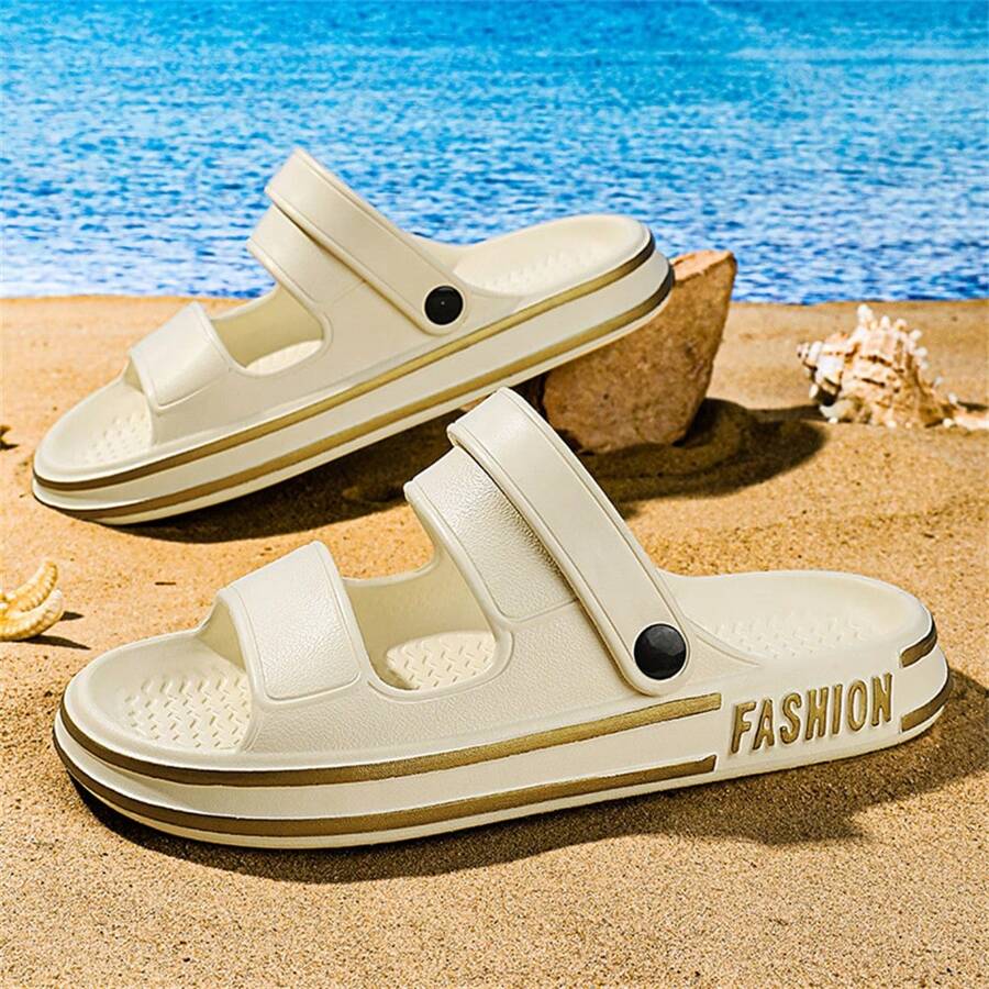 Men's Slip-On Slide Sandals, National Style Casual Slip-On Shoes, Outdoor Beach Shoes, Minimalist Design