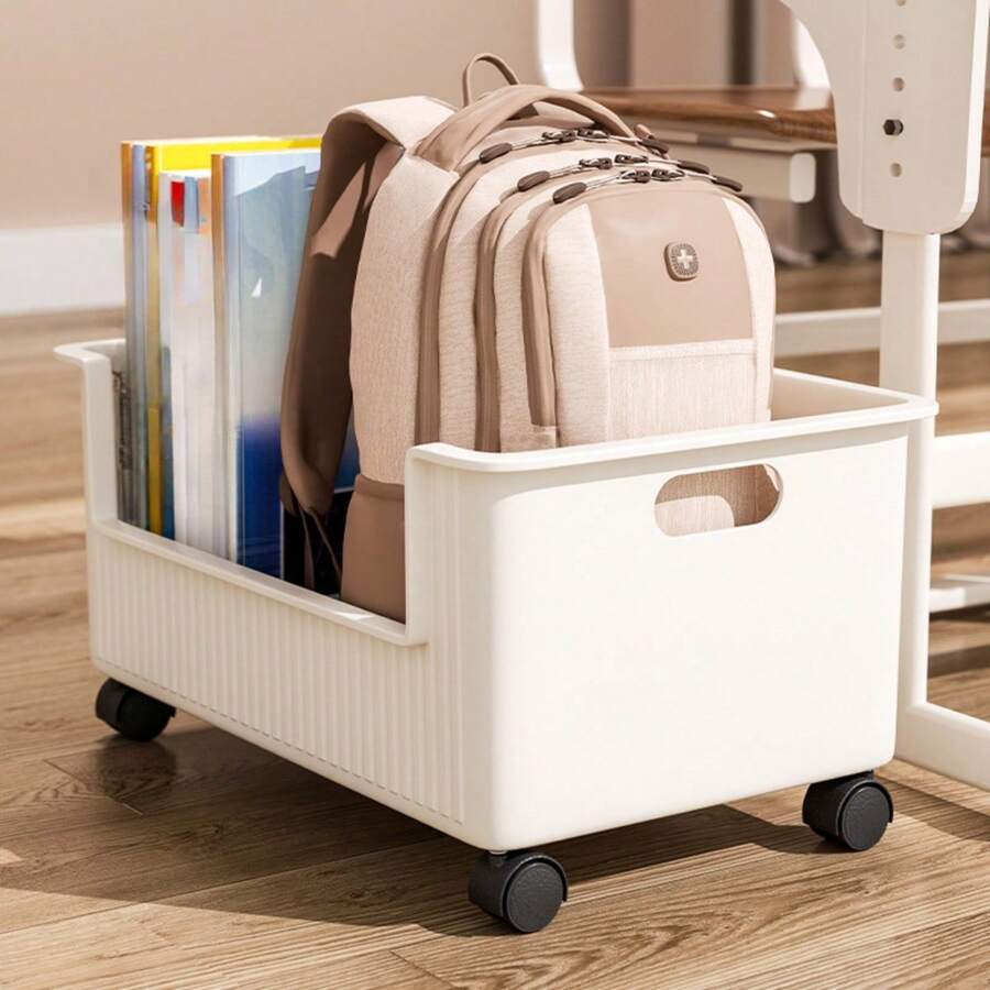 1 pieza Estantería con ruedas móviles para almacenamiento debajo del escritorio, organizador de libros para estudiantes, carrito de almacenamiento