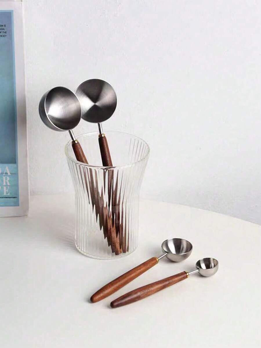 1PC Coffee Spoon With Vintage Walnut Handle, Stainless Steel Coffee Spoon, Stainless Steel Tea Spoon, And Seasoning Spoon Back To School
