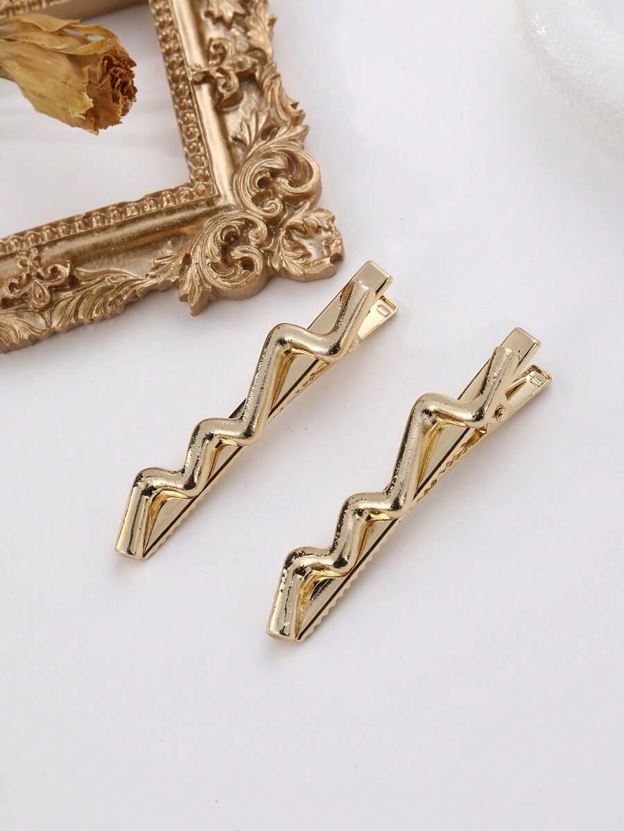 2 stuks metalen golfclips, eenvoudige veelzijdige zijdecoratie voor vrouwen, haaraccessoires in boho-stijl met zinklegering