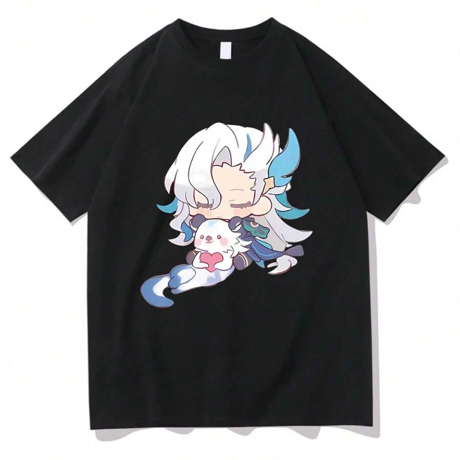 Camiseta Neuvillette, moda para hombres, Haruku, camiseta divertida Kawa, de alta calidad, estilo anime, casual, 100% algodón