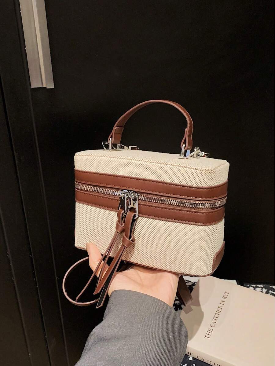 Elegant Mini Color Block Crossbody Bag, Summer Exquisite Daily Commuting Handbag, Versatile Small Mobile Phone Key Coin Purse, Portable Outdoor Travel Vacation Cosmetic Box Bag, Stylish Evening Bag For Dinner, Party, Wedding, Women Shoulder Bags