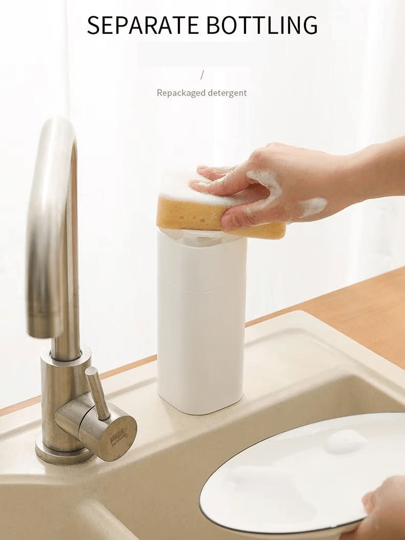 1 pieza Botella recargable portátil para viajes para champú, gel de ducha, jabón de manos, líquido para lavar platos, almacenamiento de cocina