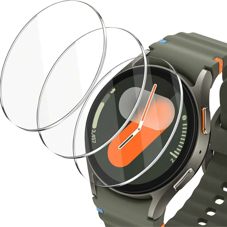 3 Pezzi Pellicola Protettiva per Galaxy Watch - Copertura Completa Flessibile, Trasparente in TPU, Anti-Bolle, Impermeabile, HD, Anti-Graffio, Compatibile con Galaxy Watch Smartwatch, Regalo per Compleanni, Famiglia, Amici, Accessori per Orologi