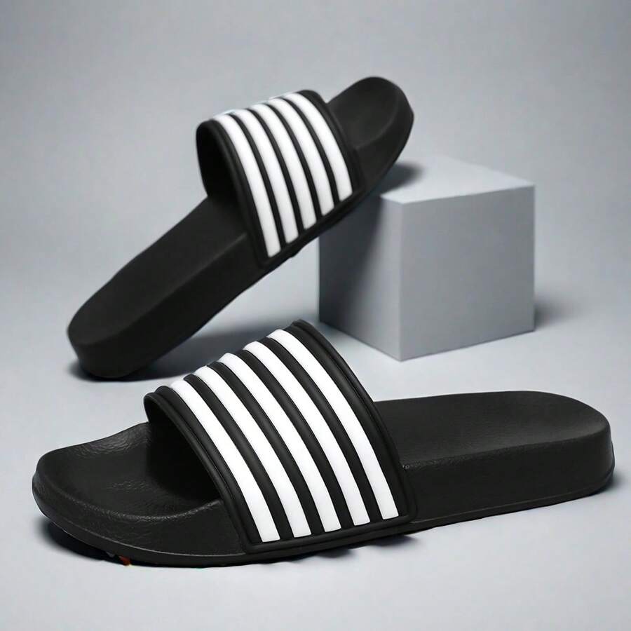 Mules rayées unisexes, sandales classiques anti-dérapantes et résistantes à l'usure à 5 barres, chaussures de mode pour couple pour la plage/l'eau