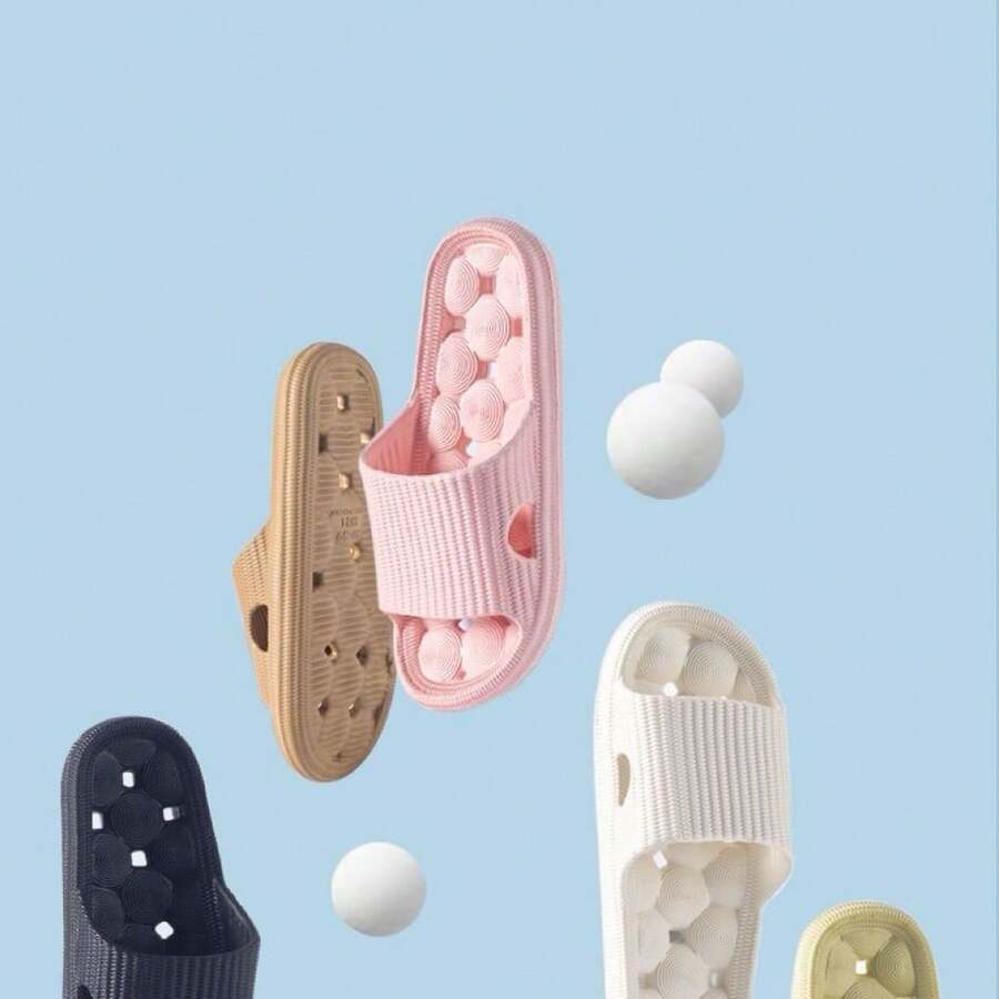 Ciabatte da bagno interne in EVA - Perforate, antiscivolo, resistenti agli odori, morbide, confortevoli, minimaliste, di colore unito, leggere, unisex