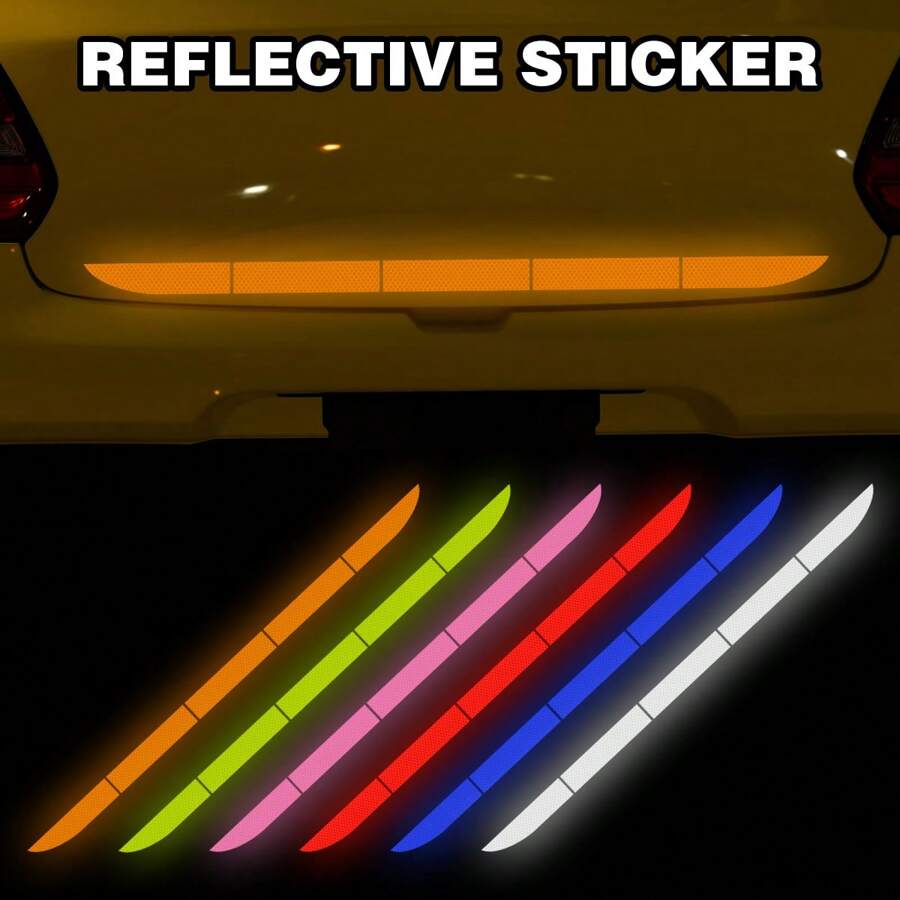 Car Sticker Reflective Warning Safety Tape Anti Collision Warning Reflective Stickers Automobile Trunk Reflectante Accessories