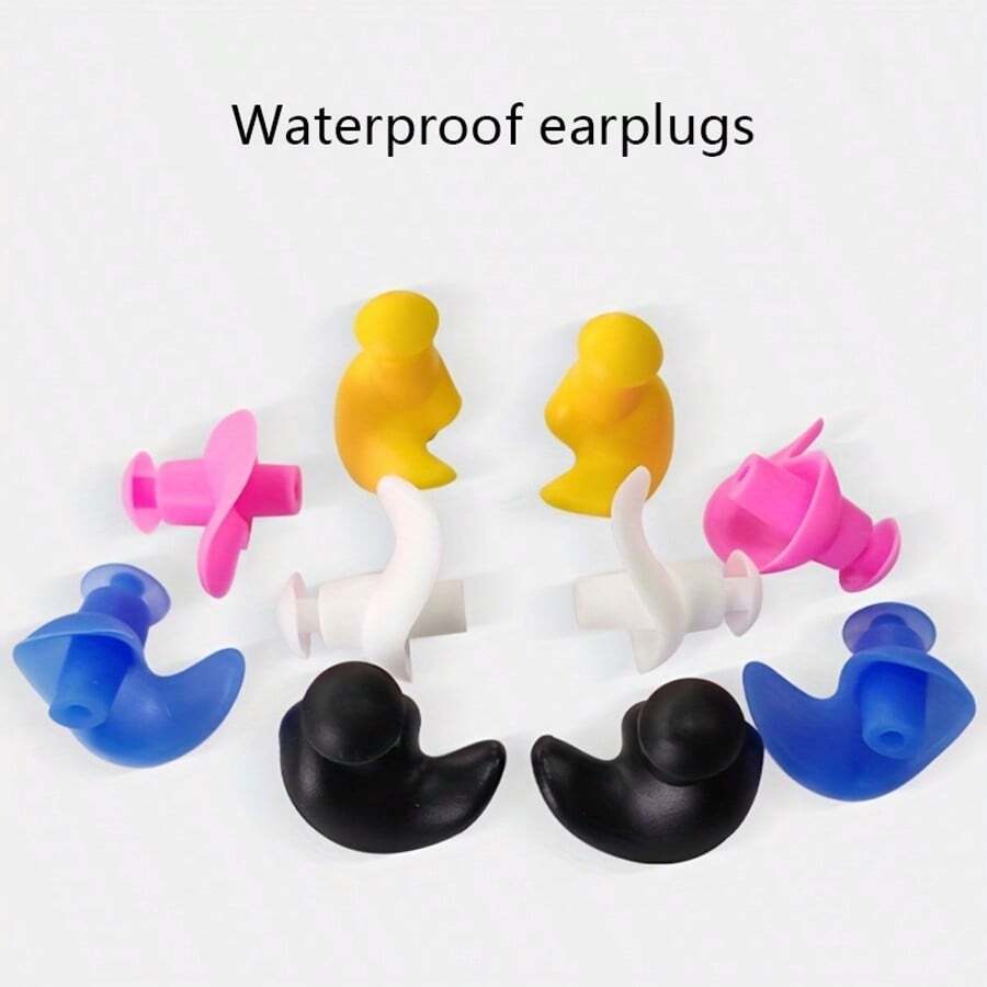 Multifunctional Waterproof And Noise-Blocking Ear Plugs, Made Of Soft Silicone, Reusable And Comfortable, Suitable For Swimming, Showering, Water Sports And More, Contours To Ear Shape To Prevent Water Entry, Ideal For Water Activities, Essential Gear For Swimming Lovers