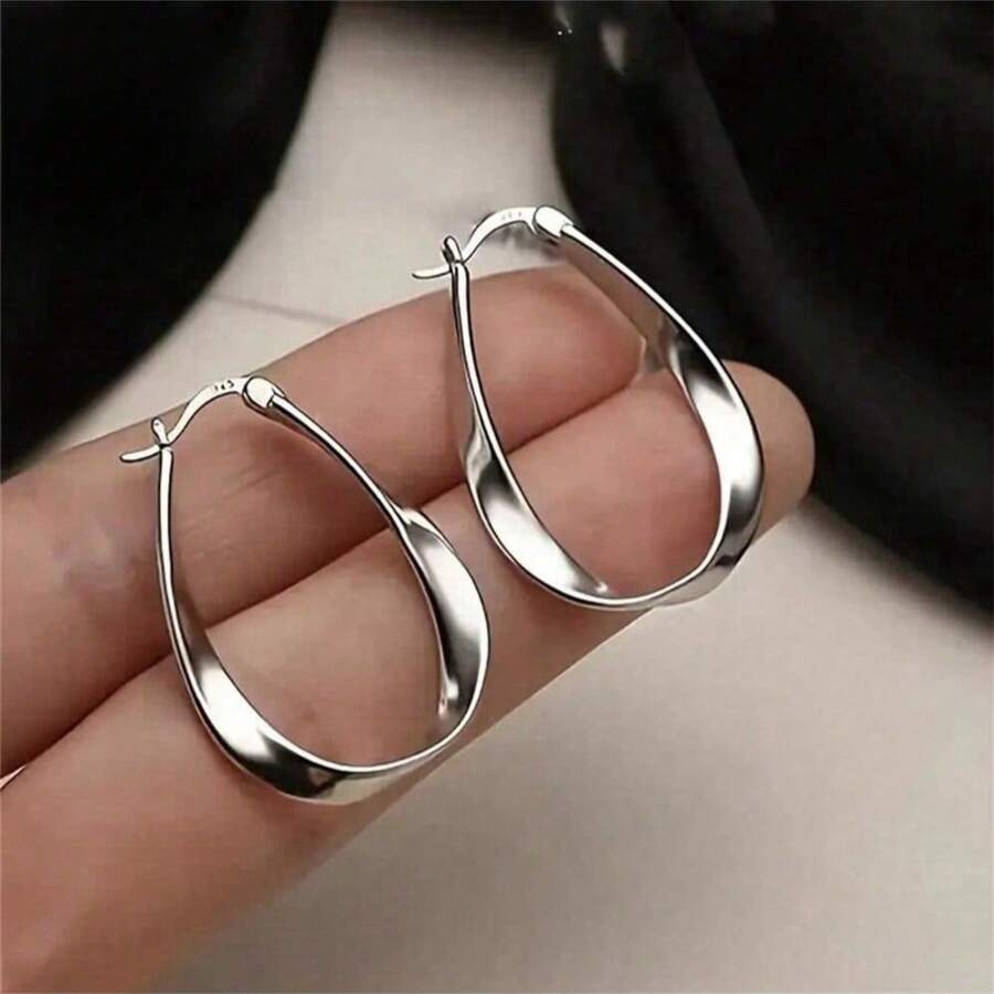 1 Pair Elegant Mobius Loop Earrings - Non-Allergic For Women, Casual Decorative Perfect Gift