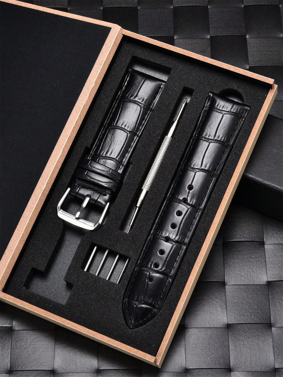 Geprägter Lederarmband 18mm 20mm 22mm universell mit Geschenkbox Verpackung, Geschäfts-Ersatzuhrarmbänder