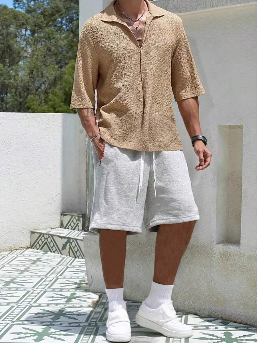 Pantalones cortos informales sueltos y ligeros para hombre, shorts deportivos con propiedades de absorción de humedad y bolsillos, adecuados para exterior, correr, fitness, verano