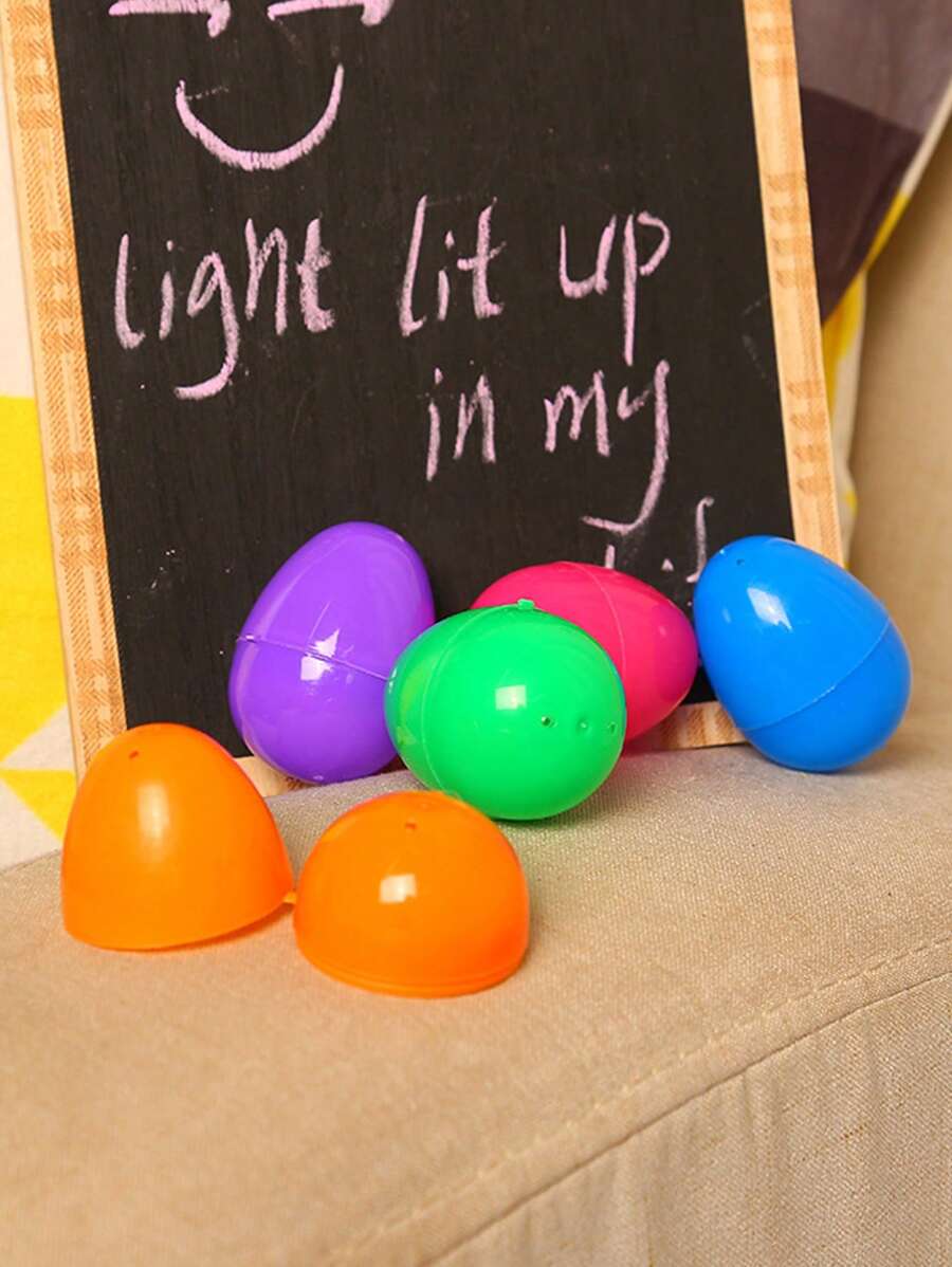 12/24pcs Bright Plastic Multicolor Eggs Great For Easter Egg Hunts Surprise Eggs Children's Room Decoration Children's Party Decoration Gift Fillable Easter Eggs