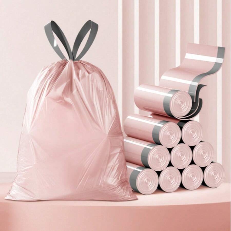 Ice Berry Thick Drawstring Garbage Bags, Extra Heavy Duty Household Kitchen Trash Bags, Student Dorm Liners
