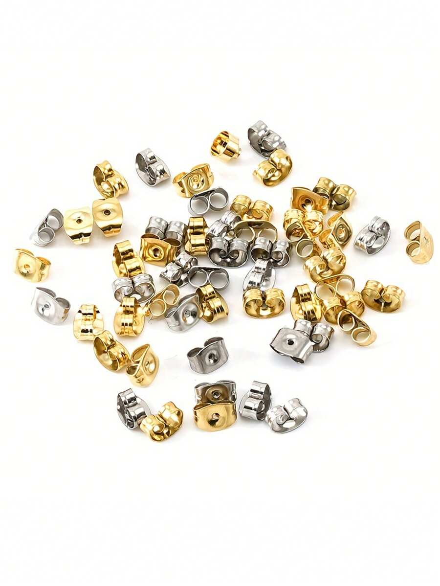 200pcs Alloy Butterfly Scroll Earring Backs - Secure Stopper Caps For DIY Jewelry Making - Studs & Posts