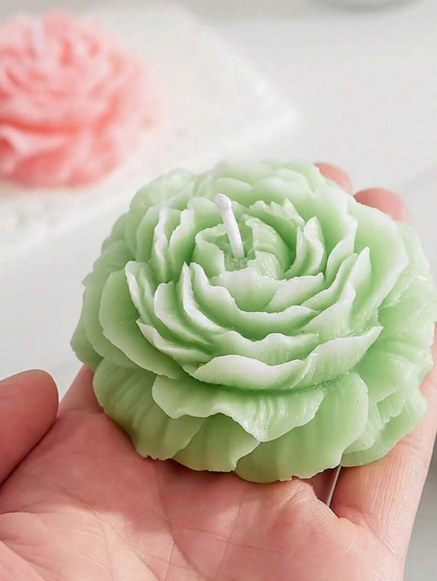1pc Peony & Chrysanthemum Scented Candle Silicone Mold, DIY Floral Aroma Stone/Plaster Diffuser Home Decor Accessory