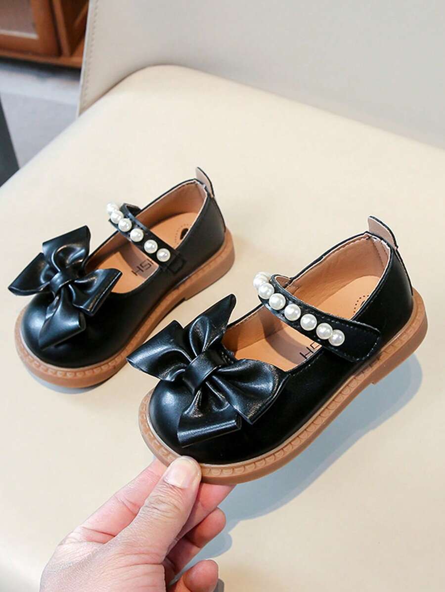 1 Pair Spring New Stylish Girls Flat Shoes, Children Cute Sweet Bow-Knot Flat Ballet Shoes, Suitable For All Seasons, Match Dresses And Casual Outfits