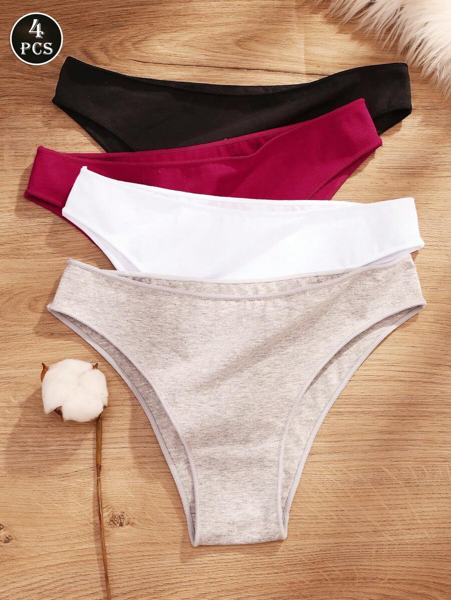 VKME 4 Pezzi Mutandine Intimo Slip A Vita Bassa Senza Cuciture