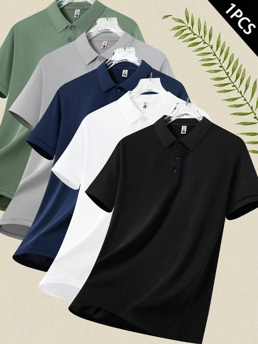 Camisa tipo polo para hombre de verano, hecha de material de secado rápido, con corte 3D, entallada y ajustada, apropiada para negocios y ocio, es el mejor regalo para hombres