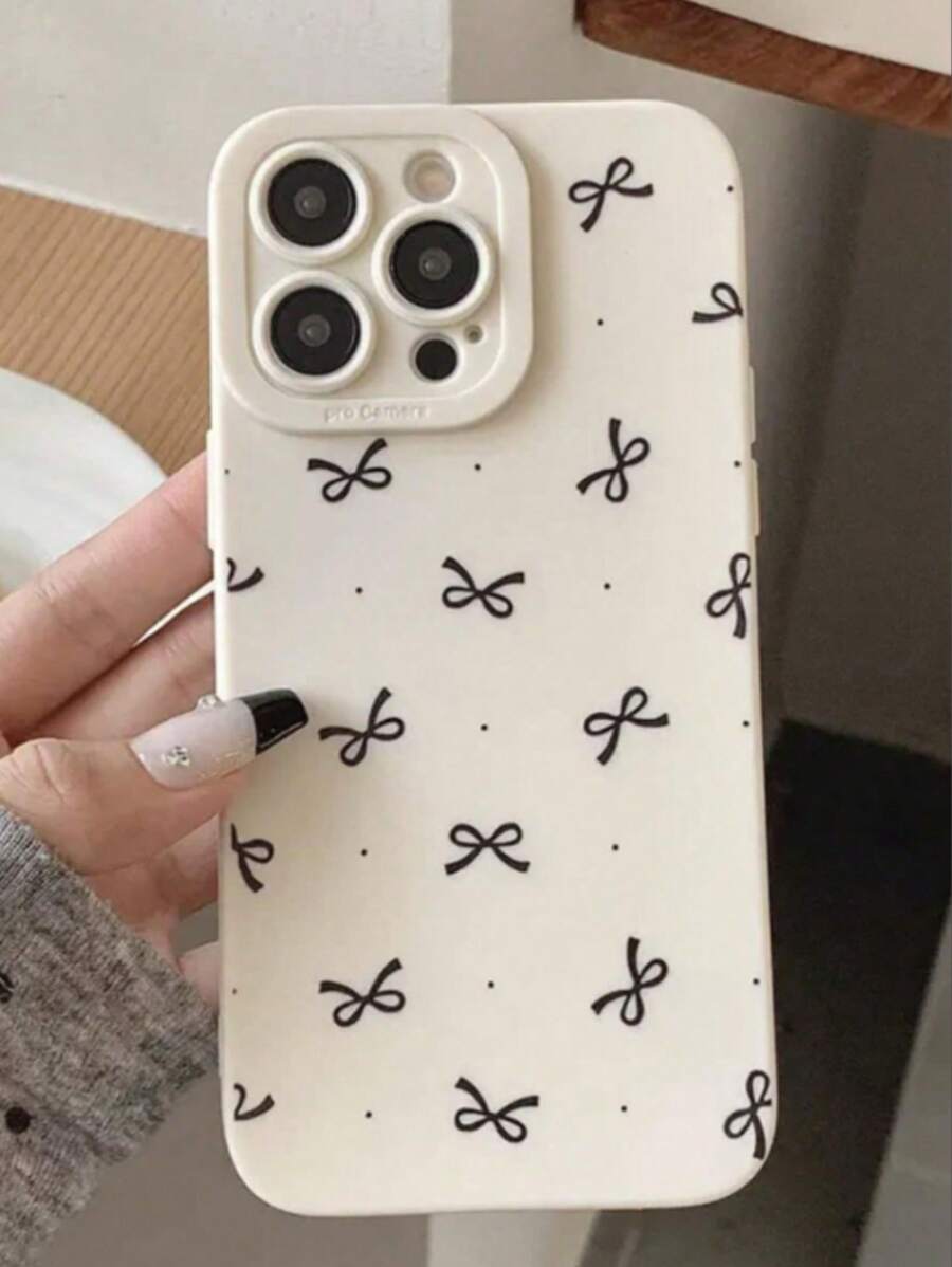 Precise Hole Edge Bowknot Painted Anti-Fall Phone Case Compatible With Iphone 16/IPhone 16 Pro/IPhone 16 Plus/IPhone 16 Pro Max, P14 Pro Max 3D, P13 Cartoon P11 Painted P12 Anti-Fall XR Cartoon 78GES2 Phone Case XS, Compatible With Iphone P15, Series, Redmi Series