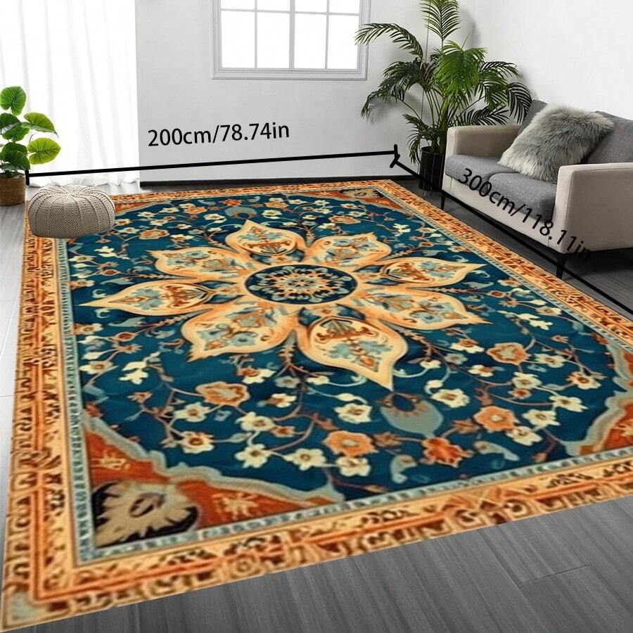 1pc 700g/Sqm Crystal Velvet Pile Area Rug, Bohemian Style Solid Color Carpet, Soft Anti-Slip Washable Rug For Living Room, Bedroom, Kitchen, Office, Home Decor, Modern Bedroom Small Rugs