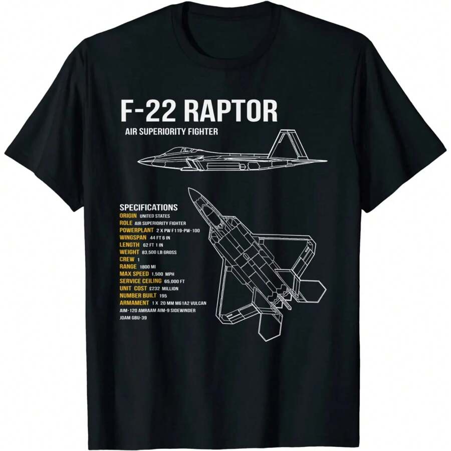 F-22 Raptor Air Superiority Fighter Men T-Shirt Short Sleeve Casual 100% Cotton O-Neck Summer Tees