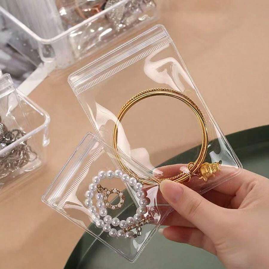 20pcs/10pcs/5pcs Jewelry Storage Bag, Jewelry Pouch, Small Jewelry Transparent Bag, Favored, Small Accessories, Earrings, Earrings, Excellent Jewelry Storage Bag - Compact And Transparent, Suitable For Economical Zipped Jewelry Display Bag - Medium Size Self-Sealing PVC Highly Transparent Bag For Rings, Earrings And Small Accessories, Compact And Convenient Jewelry Storage Bag To Prevent Oxidation And Abrasion