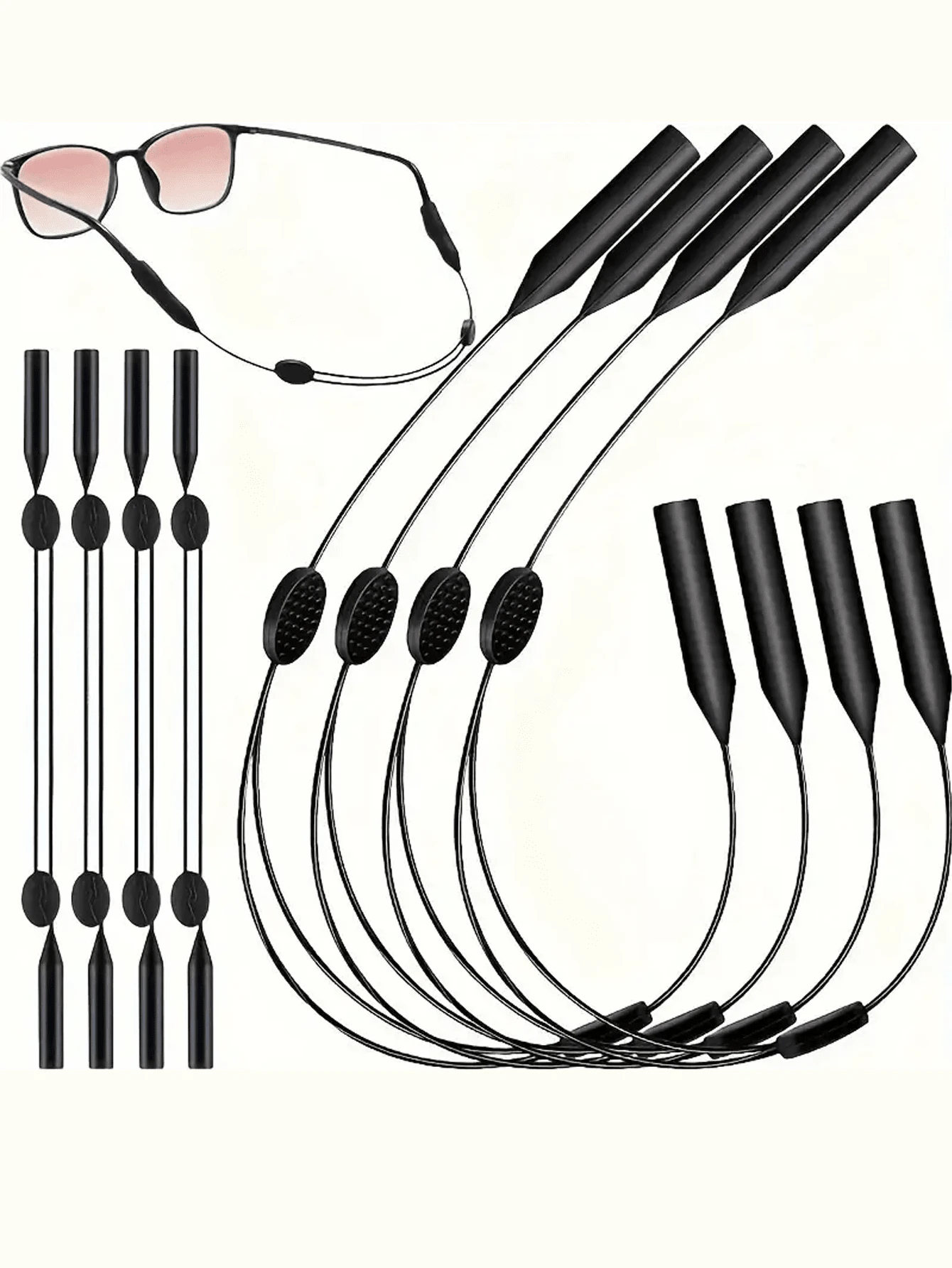 Adjustable Sports Glasses Straps, Silicone Glasses Buckles, Anti-Slip Glasses Frames, Retractable Sports Glasses Lanyard, Adjustable Tailless Glasses Straps, Sports Sunglasses Straps, Women's Glasses Accessories, Anti-Lost Glasses Straps, Comfortable And Practical Glasses Frames For Active Lifestyles