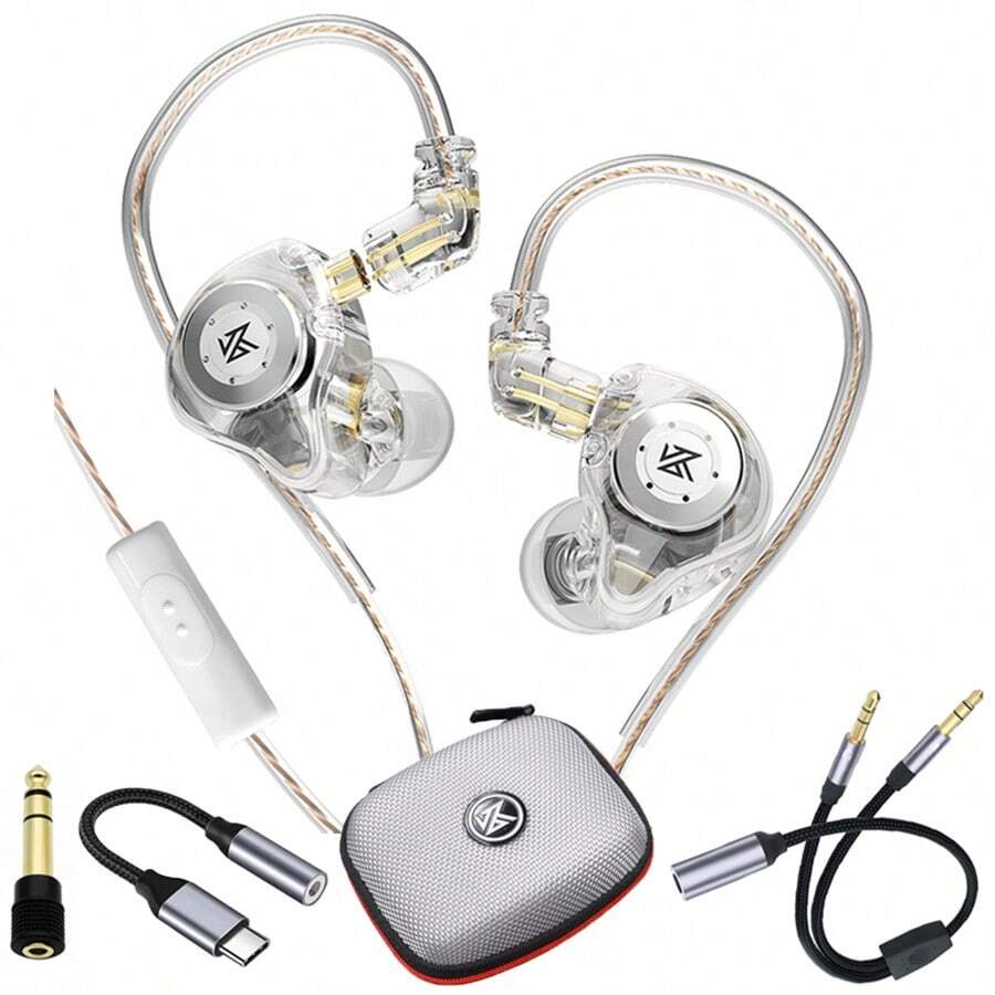 KZ Écouteurs HiFi dynamiques KZ EDX PRO avec micro et commande en ligne, adaptés aux smartphones, ordinateurs, jeux, sport et écoute musicale. Comprend un câble avec adaptateur
