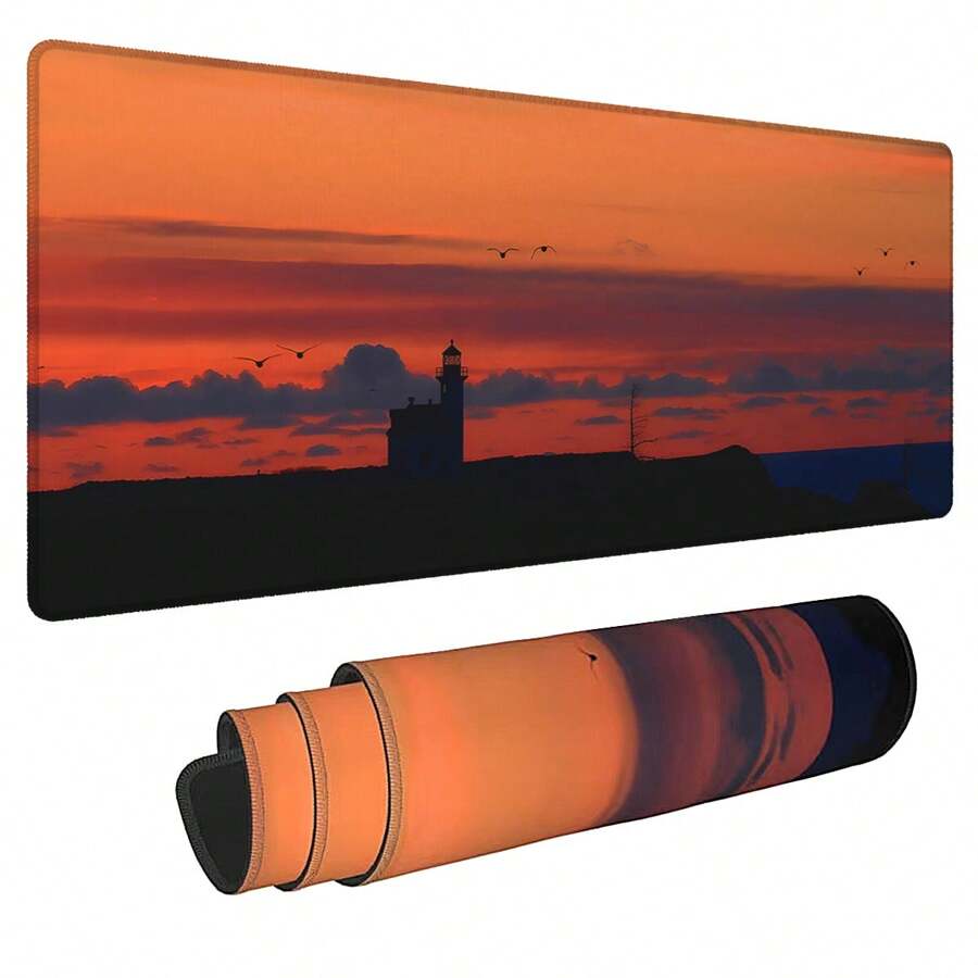 1pc Guiding Light At Sunset: Coastal Scenic Mouse Pad Gaming Mouse Pad Multi-Size Keyboard Desk Mat Rubber Anti-Slip Office Mouse Pad Desk Accessories Keyboard Desk Pad For School Office Home Gift For Friend Family