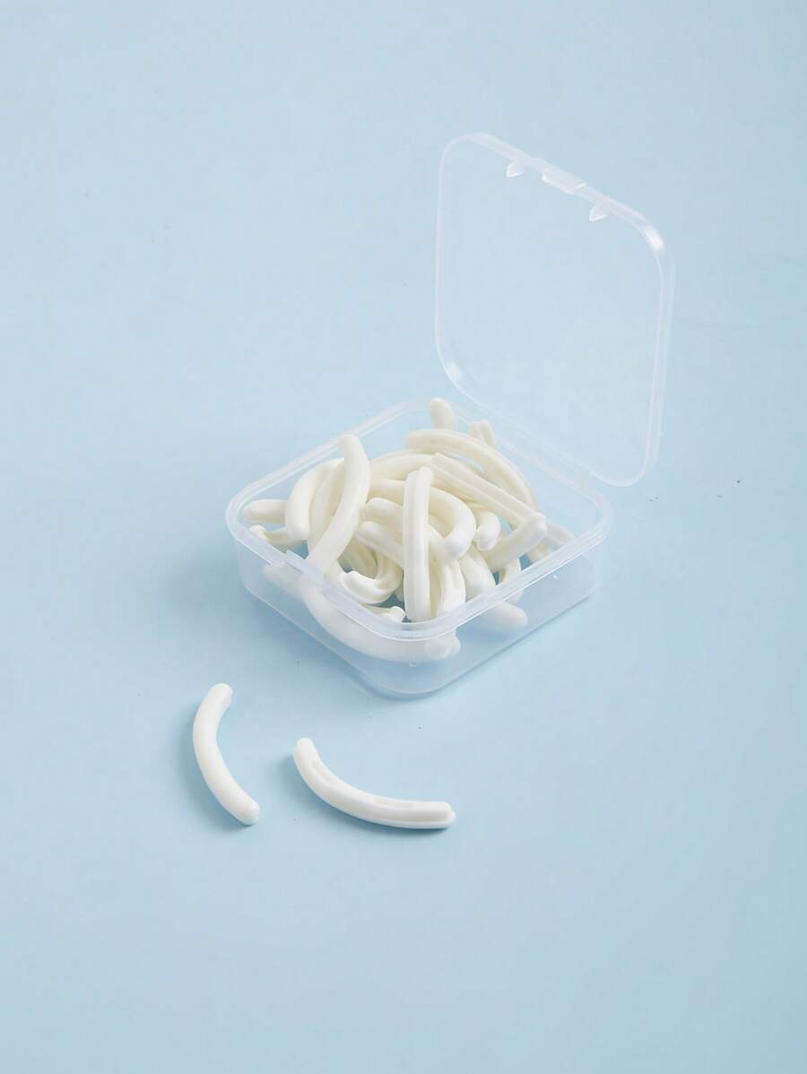 30 Pièces Recharge De Recourbe-cils Pad De Recourbe-cils, Remplacement De Pad De Recourbe-cils En Caoutchouc De Silicone Blanc Pour Recourbe-cils Universel Avec Boîte De Rangement Transparente