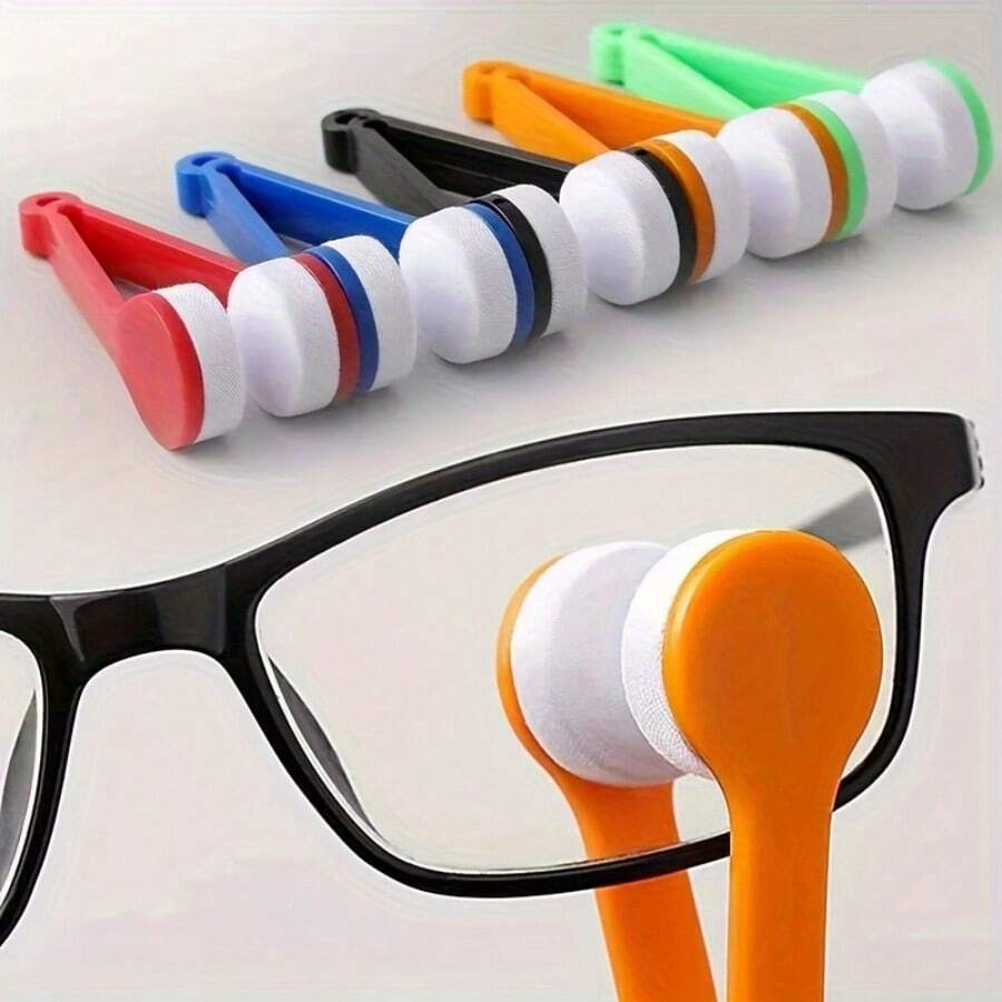 1/5pcs Glasses Cleaning Set - Portable Travel Kit With Microfiber Cloth And Double-Sided Brush, Keep Glasses Spotless Anytime