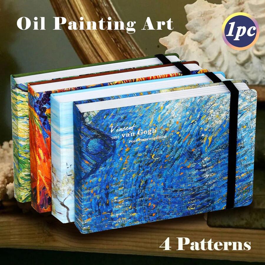 1pc/2pcs,100pages,Bandage Sketchbook,Van Gogh Art Watercolor Sketchbook,160gsm Ultra-Thick Sketch Paper,Small Travel Journal,Marker Pen Sketchbook,Blank Watercolor Paper,Hardcover Notebook,Artist Painting Supplies,Back To School,Back To School,School Supplies