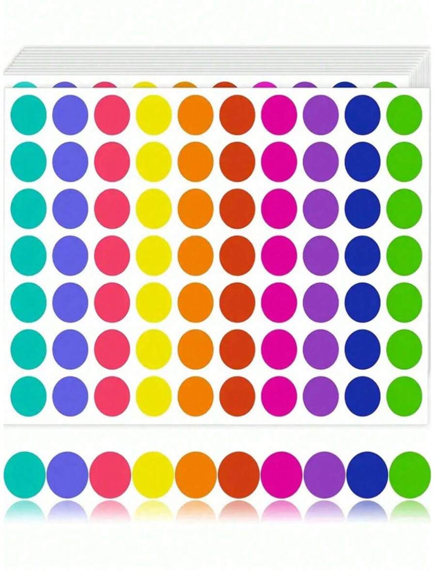 Juego de 700 etiquetas de codificación de colores redondas, 10 colores de etiquetas de puntos circulares, suministros de oficina para estudiantes y maestros, etiquetas de canasta, pegatinas para maestros, recompensas para el aula, pegatinas surtidas, pegatinas para maestros, pegatinas de puntos