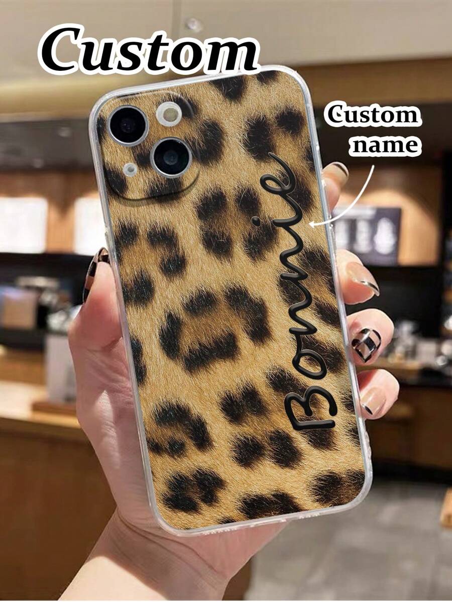 Personalized Leopard Print Transparent Painted Minimalist Anti-Drop Thick Phone Protective Case, Printed Design Compatible With IPhone 16/16 Pro Max, XR/7/8, IPhone 15 Pro Max, 12 Pro Max, 13 Pro Max, 14 Pro Max, 13, 14, 11, 12P, 14P, 11P, 12 Anti-Drop Soft Shell, Suitable For A134G, A22, A21S, A514G, A52, S22 Ultra, A335G, Suitable Compatible With Redmi 10, Redmi Note 114G, Redmi 11 Lite, A53, TPU A14/A23/S23 Ultra, S24, A14, A15, S23, A73, S25/S25 Ultra Redmi Phone Case