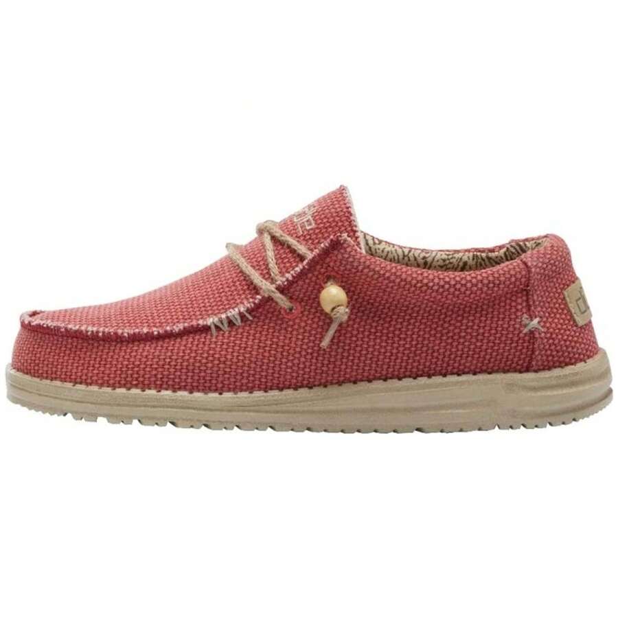HEYDUDE Sneakers Wally Braided voor Man in kleur Rood ✅ Levering binnen 3-5 dagen