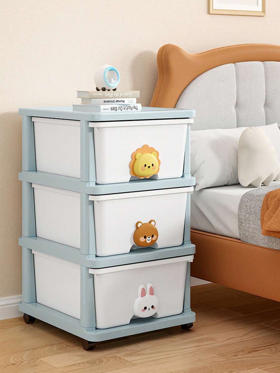 1 Pc Multi-Functional Plastic Storage Cabinet With Drawers, Desktop File Organizer Box, 2-6 Tiers Options, 34cm/13.4" Wide, Multi-Purpose Storage Box For Bedroom & Home, Durable Plastic Drawer Type Storage Cabinet, Toy Organizer