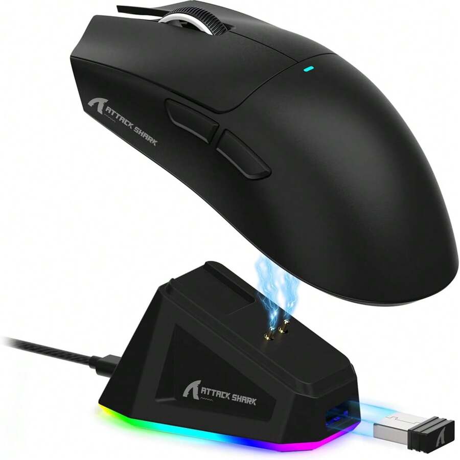X11 59g Superlight Wireless Gaming Mouse With Grip Tape, RGB Charging Dock,PixArt PAW3311,BT/2.4G Wireless/Wired Pc Mouse, 22KDPI,5 Programmable Buttons For Pc