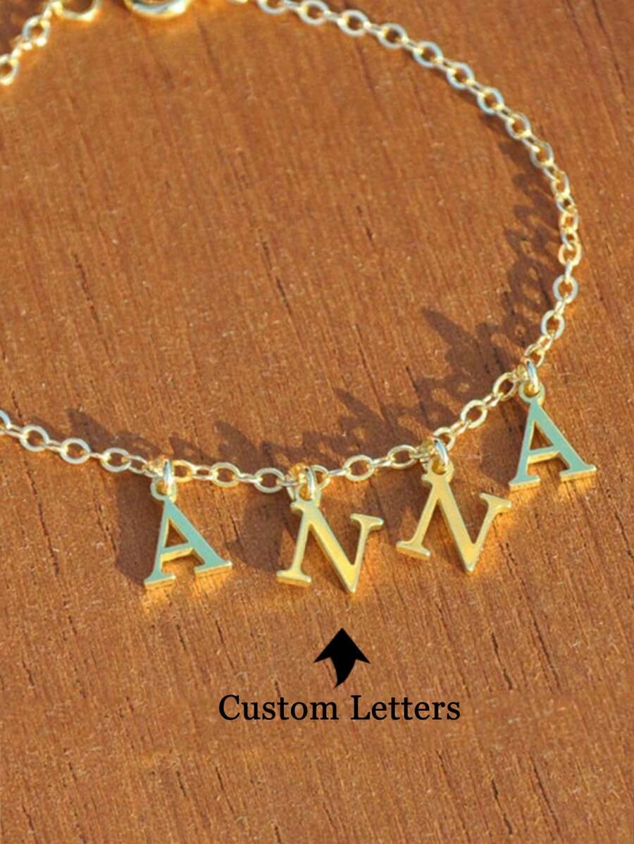 1 pièce Bracelet de cheville personnalisé avec nom pour femmes, bracelet de cheville avec lettre A-Z, bracelet de cheville en acier inoxydable, cadeau de la Saint-Valentin pour votre petite amie, mode, rétro, signature, mode, mode d'automne, San Francisco, personnalisation punk, personnalisé, unique, cadeau idéal pour lui