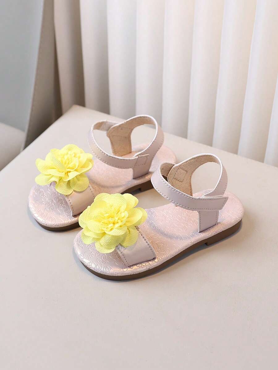1 Pair Girls' Flat Sandals, Bohemian Style Minimalist Summer Slippers