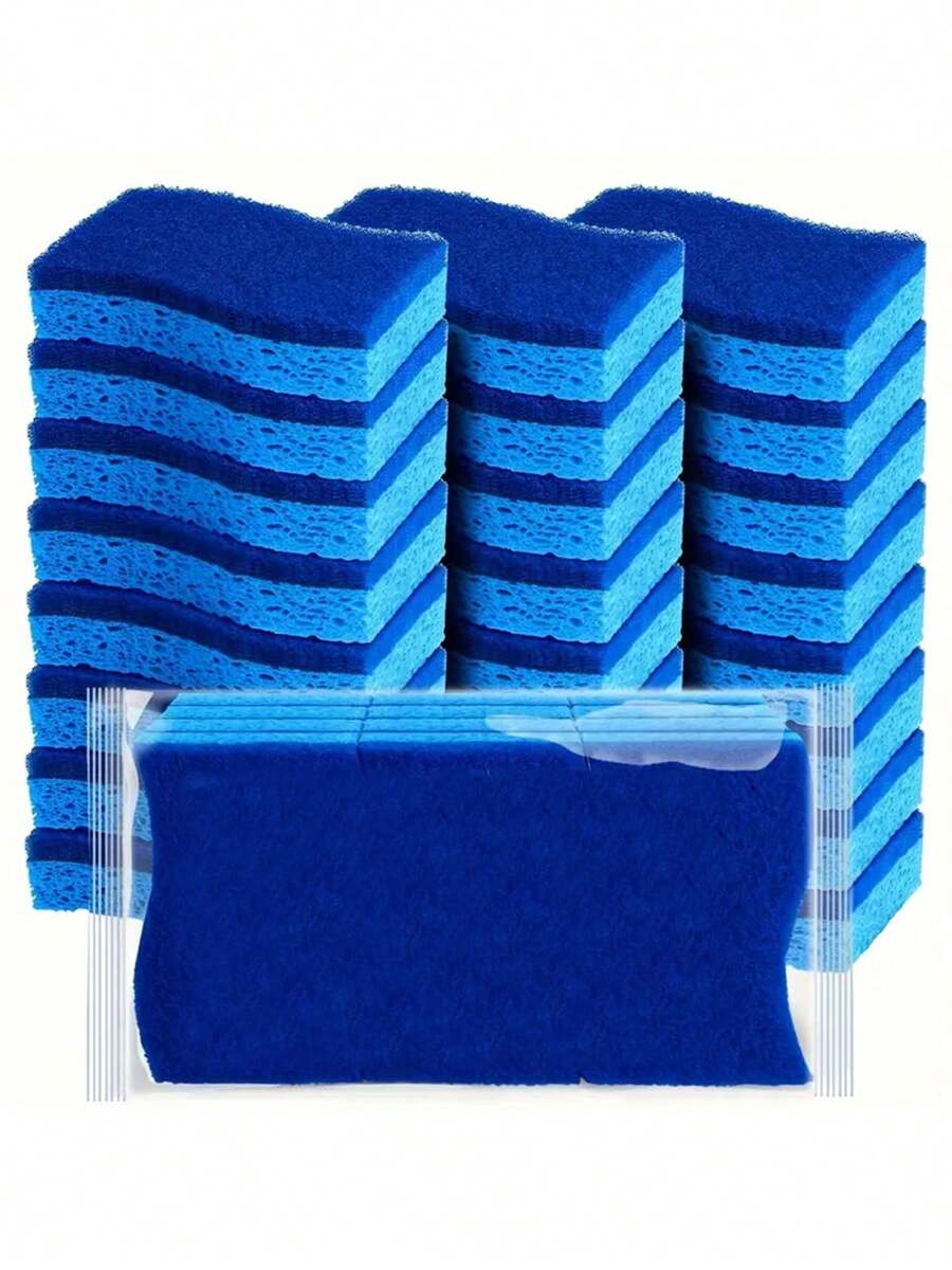 12/6/4pcs Non-Scratch Scrub Sponges,Sponges For Cleaning Kitchen,Bathroom, And Household, Non-Scratch Sponges Safe For Non-Stick Cookware,12 Scrubbing Sponges